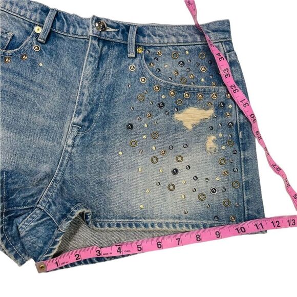 Juicy Couture Mixed Metal Studded High Rise Shorts - Picture 15 of 16